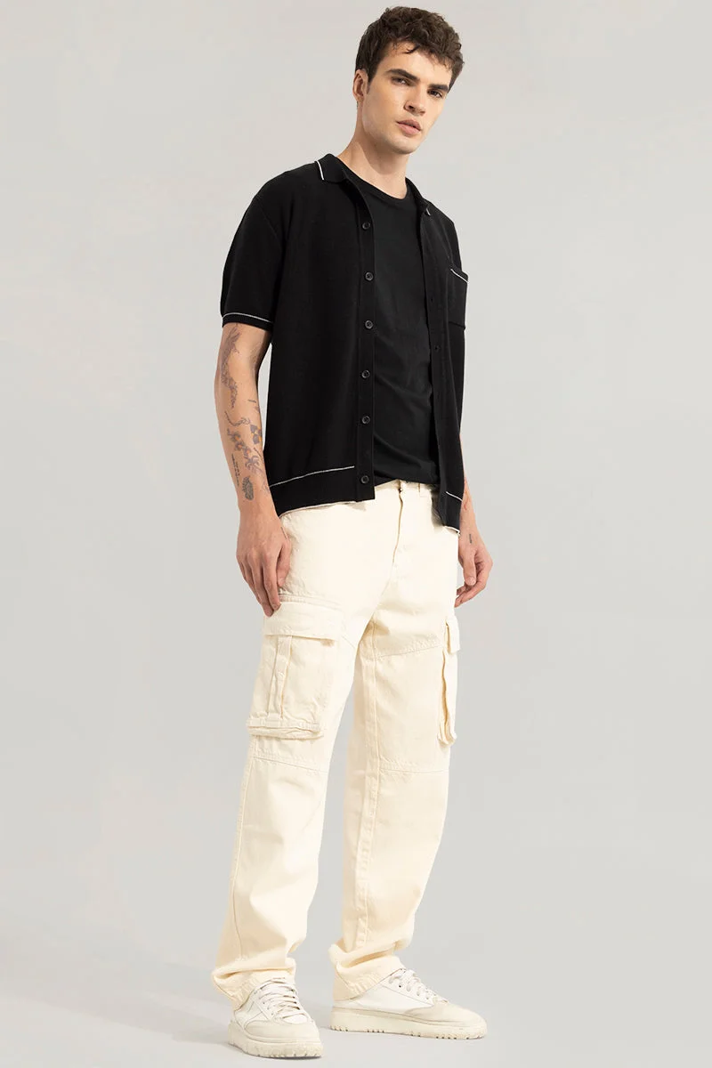 Snitch Cream Adventure-Ready Cream Cargo Jeans for Men | Best Price UAE